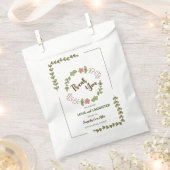 グリーン離れピンクフラワーブライダルシャワー フェイバーバッグ (クリップ留めされた状態)