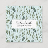 グリーン離れボタニカルパターン広場 スクエア名刺 (正面)