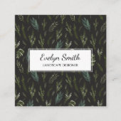 グリーン離れボタニカルパターン広場 スクエア名刺 (正面)
