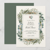 グリーン離れリースブライダルシャワー 招待状 (正面/裏面)