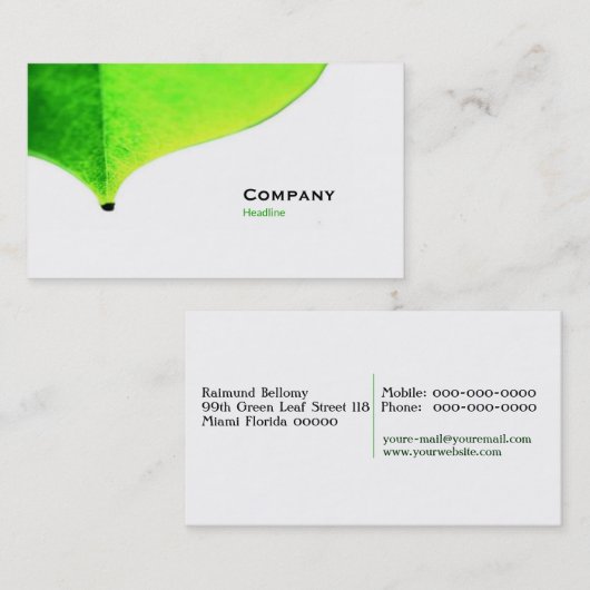 グリーン離れ名刺 名刺 (正面/裏面)