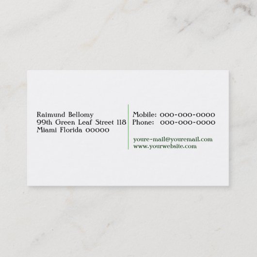 グリーン離れ名刺 名刺 (裏面)