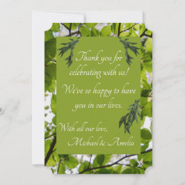 グリーン離れ結婚のコーナーサンキューカード サンキューカード