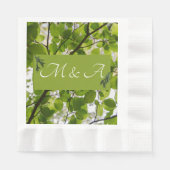 グリーン離れ結婚の組み合わせランチナプキン 縁ありランチョンナプキン (正面)