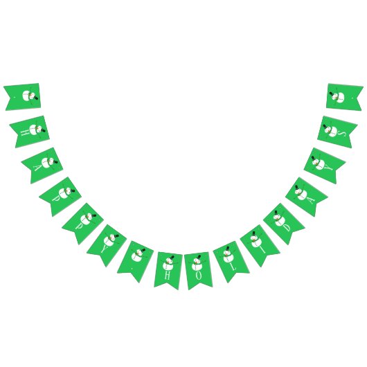グリーン雪だるまハッピーホリデイズ バンティングフラッグ (全)