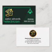 グリーン電気工事用ランプシェード回路 名刺 (正面/裏面)