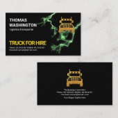 グリーン電気稲妻金ゴールドトラック輸送 名刺 (正面/裏面)