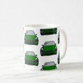 グリーン電気自動車SUV車 コーヒーマグカップ (正面右)