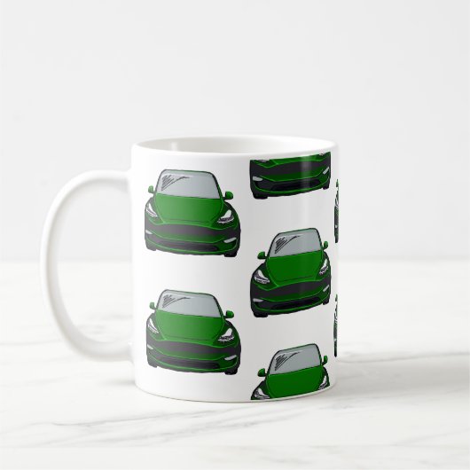 グリーン電気自動車SUV車 コーヒーマグカップ (左)