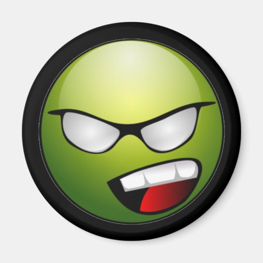 グリーン顔ブラックマグネット マグネット (正面)