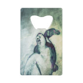 グリーン飛んでいるウミガメ – クレジットカードボトルオープナー クレジットカード栓抜き (正面)