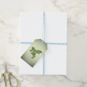 グリーン飛んでいるドラゴン ギフトタグ (より糸付き)