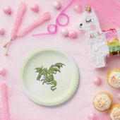 グリーン飛んでいるドラゴン ペーパープレート (パーティー)