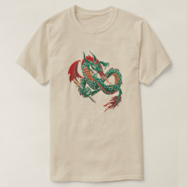 グリーン飛んでいるドラゴン Tシャツ