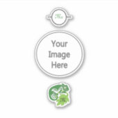 グリーン飲カメレオンリザぶら下がったード シール (正面)