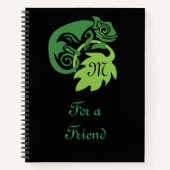 グリーン飲カメレオンリザぶら下がったード ノートブック (正面)