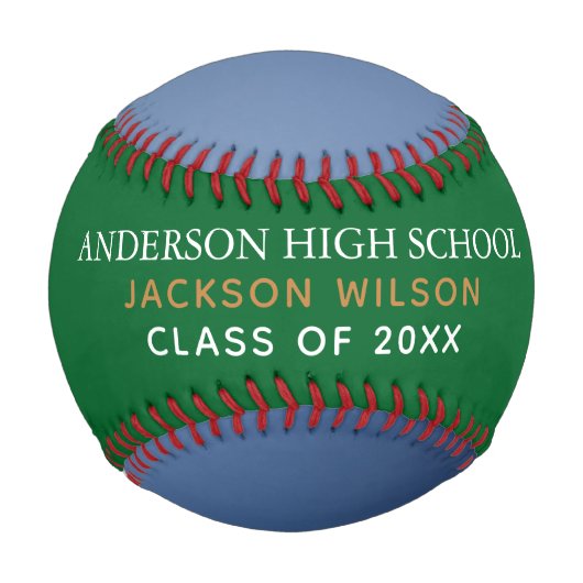 グリーン高校シニアプレーヤーフォトカスタムチーム 野球ボール (正面)