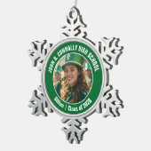 グリーン高校マーチングバンド写真ギフト スノーフレークピューターオーナメント (右)