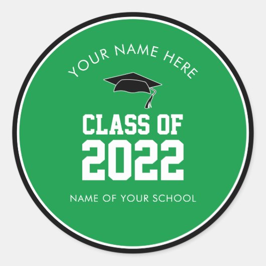 グリーン高校卒業 ラウンドシール (正面)