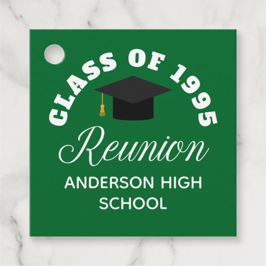 グリーン高校懇親会パーソナライズされたパーティー フェイバータグ (正面)