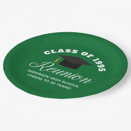 グリーン高校懇親会パーソナライズされたパーティー ペーパープレート (アングル)