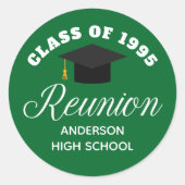 グリーン高校懇親会パーソナライズされたパーティー ラウンドシール (正面)