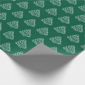 グリーン魅力的&ホワイトクリスマスツリークッキー ラッピングペーパー (角)