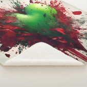 グリーン鮮やかハートバースト シェルパブランケット (3/4)