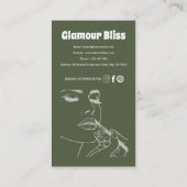 グリーン鮮やかメイクアップアーティストサロン 名刺 (裏面)