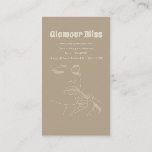 グリーン鮮やかメイクアップアーティストサロン 名刺 (裏面)