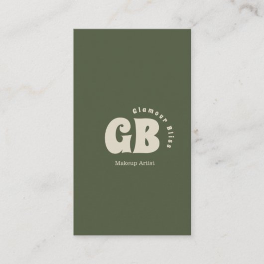 グリーン鮮やかメイクアップアーティストサロン 名刺 (正面)