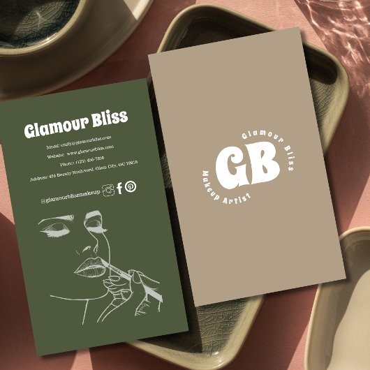 グリーン鮮やかメイクアップアーティストサロン 名刺