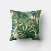 グリーン鮮やかラッシュパーム離れズ&モンステラ クッション (裏面)