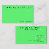 グリーン鮮やか美しいメイクアップヘアコンサルタント 名刺 (正面/裏面)