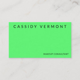 グリーン鮮やか美しいメイクアップヘアコンサルタント 名刺