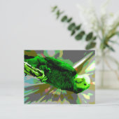 グリーン鸚鵡6537 ポストカード (スタンド正面)