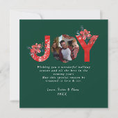 グリーン1フォトジョイシンプルカスタムクリスマス シーズンカード (正面)