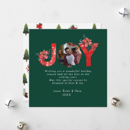 グリーン1フォトジョイシンプルカスタムクリスマス シーズンカード