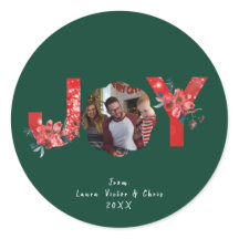 グリーン1フォトジョイシンプルカスタムクリスマス