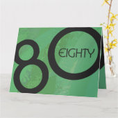 グリーン10年80誕生日 カード (黄色い花)