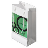 グリーン10年80誕生日 スモールペーパーバッグ (正面アングル)