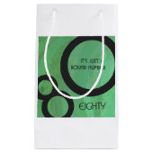 グリーン10年80誕生日 スモールペーパーバッグ (正面)