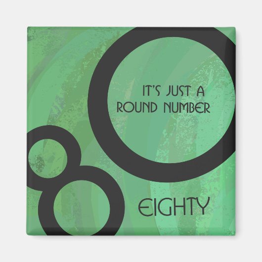 グリーン10年80誕生日 マグネット (正面)