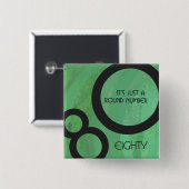 グリーン10年80誕生日 缶バッジ (正面&裏面)