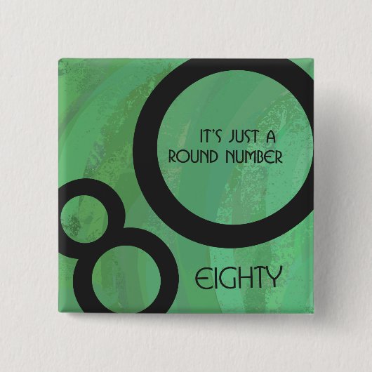 グリーン10年80誕生日 缶バッジ (正面)