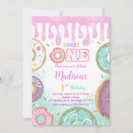 グリーン1thバースデードーナツパーティー 招待状