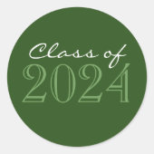 グリーン2トーン卒業封筒用シールシール ラウンドシール (正面)