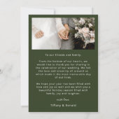 グリーン2フォトブライト結婚したズ結婚クリスマス サンキューカード (裏面)