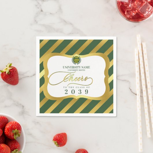 グリーン2学校大学卒業の日 スタンダードカクテルナプキン (インサイチュ)