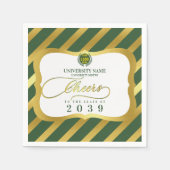 グリーン2学校大学卒業の日 スタンダードカクテルナプキン (正面)